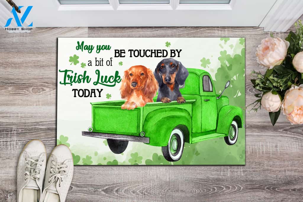 Dachshund Irish Luck Today Doormat | Welcome Mat | House Warming Gift