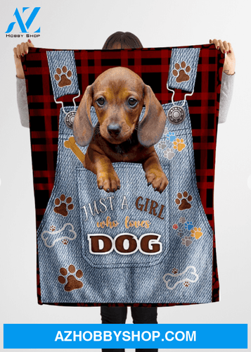 Dachshund Just A Girl Who Loves Dog Blanket Gift For Dog Lovers Birthday Gift Home Decor Bedding Couch Sofa Soft and Comfy Cozy