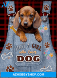 Dachshund Just A Girl Who Loves Dog Blanket Gift For Dog Lovers Birthday Gift Home Decor Bedding Couch Sofa Soft and Comfy Cozy