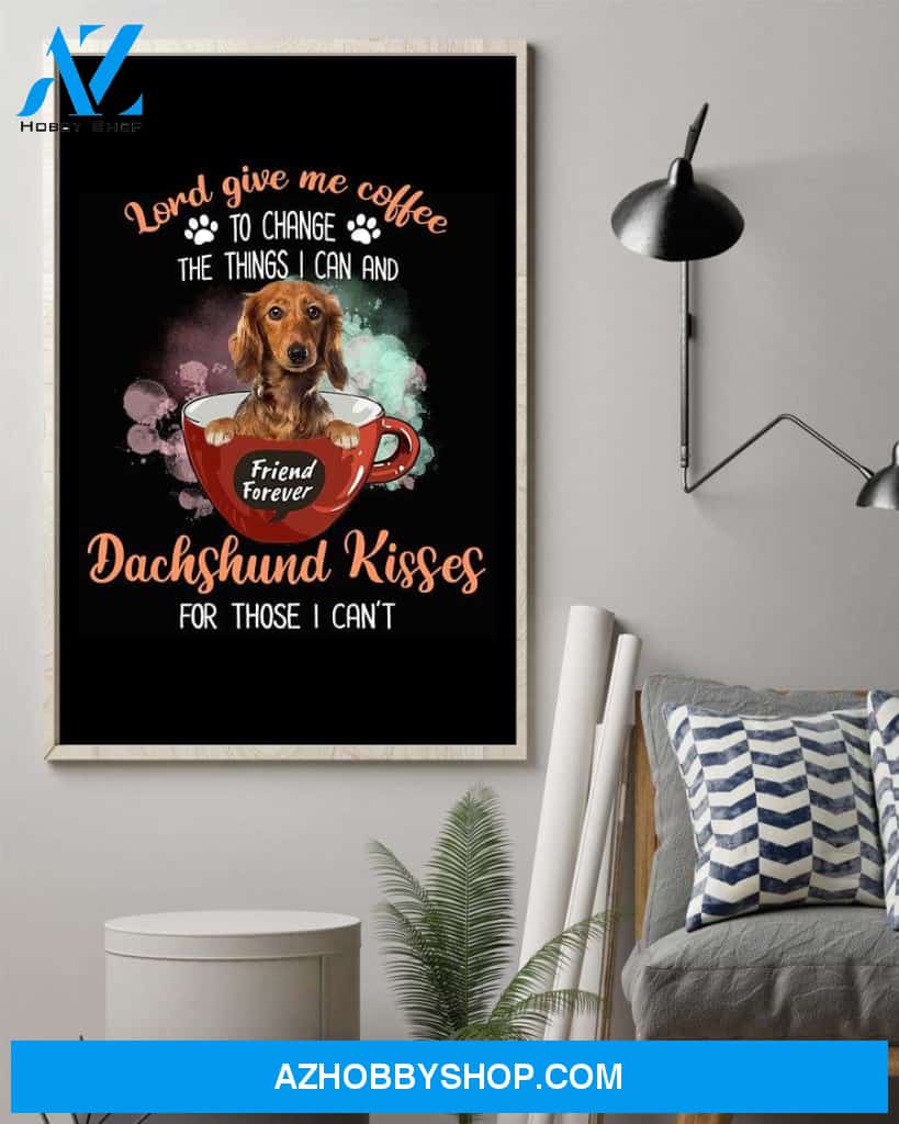 Dachshund Kisses And Coffee poster