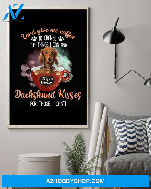 Dachshund Kisses And Coffee poster