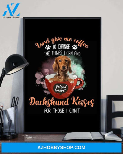 Dachshund Kisses And Coffee poster