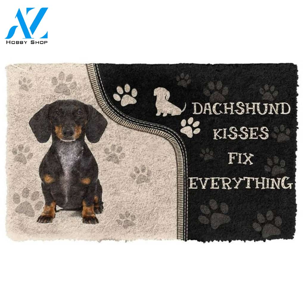 Dachshund Kisses Fix Anything Doormat Floor Rug Housewarming Gift Home Living Home Decor Funny Doormat Gift Idea