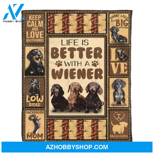 Dachshund Life Is Better With A Wiener Blanket Gift For Dog Lovers Birthday Gift Home Decor Bedding Couch Sofa Soft and Comfy Cozy