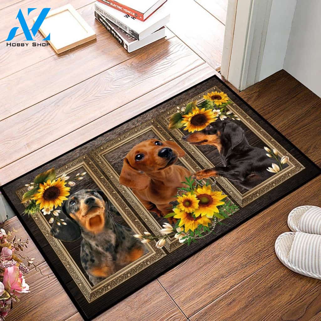 Dachshund Lovely Sunflowers Doormat | Welcome Mat | House Warming Gift