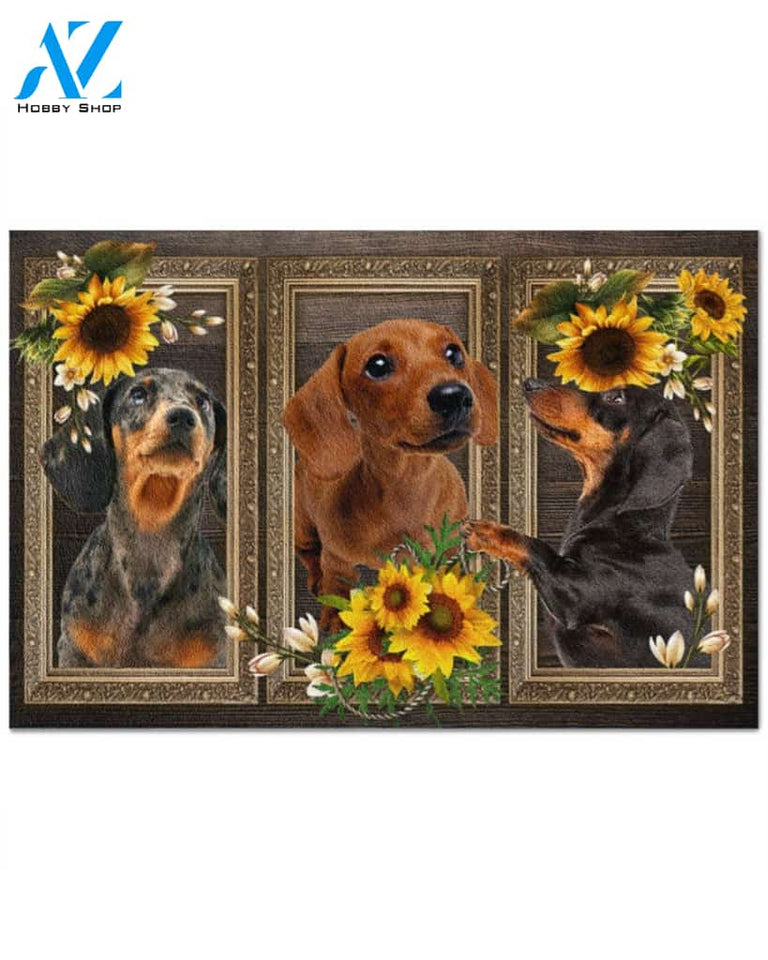 Dachshund Lovely sunflowers gift for you Doormat | Welcome Mat | House Warming Gift