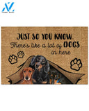 Dachshund Lovers Just So You Know There's Like A Lot Of Dogs Indoor And Outdoor Doormat Warm House Gift Welcome Mat Gift For Dachshund Dog Lovers