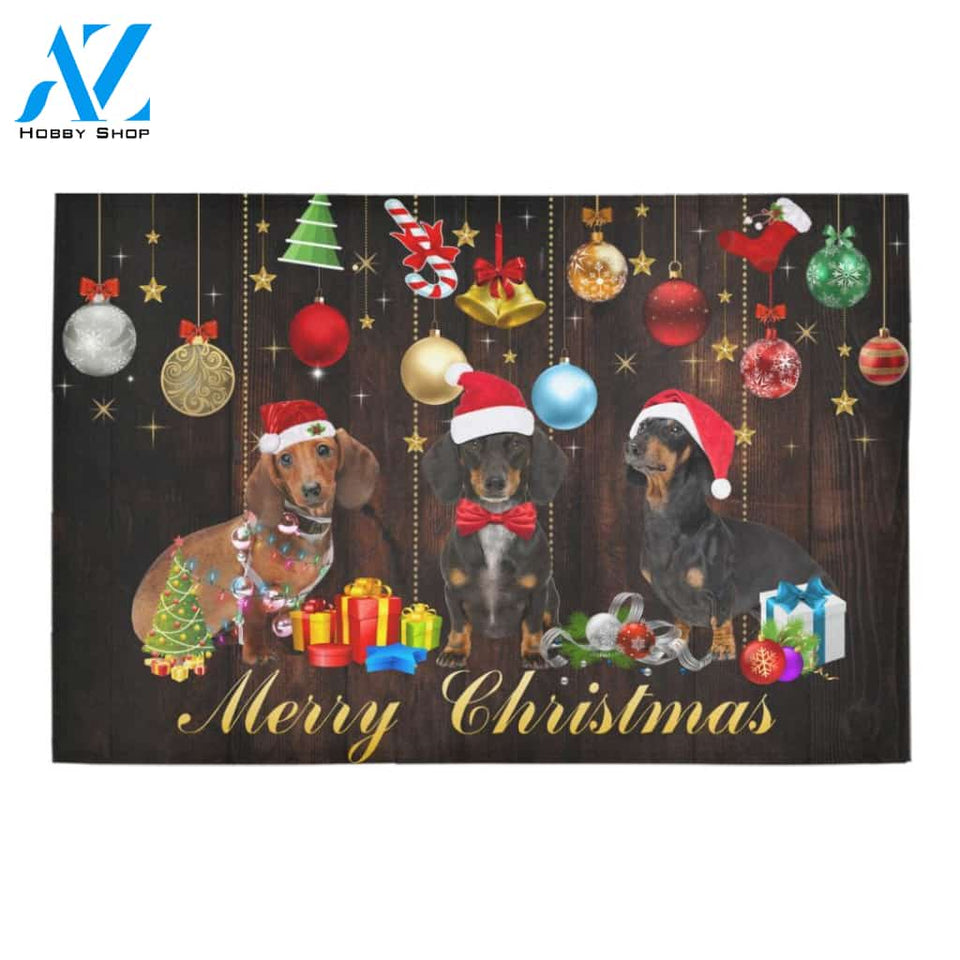 Dachshund Merry Christmas Doormat Indoor And Outdoor Mat Entrance Rug Sweet Home Decor Housewarming Gift Gift For Friend Family Stem Feminist