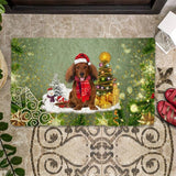 Dachshund Merry Christmas Doormat