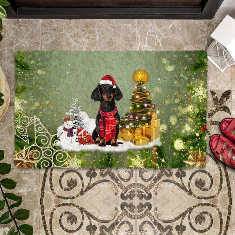 Dachshund Merry Christmas Doormat