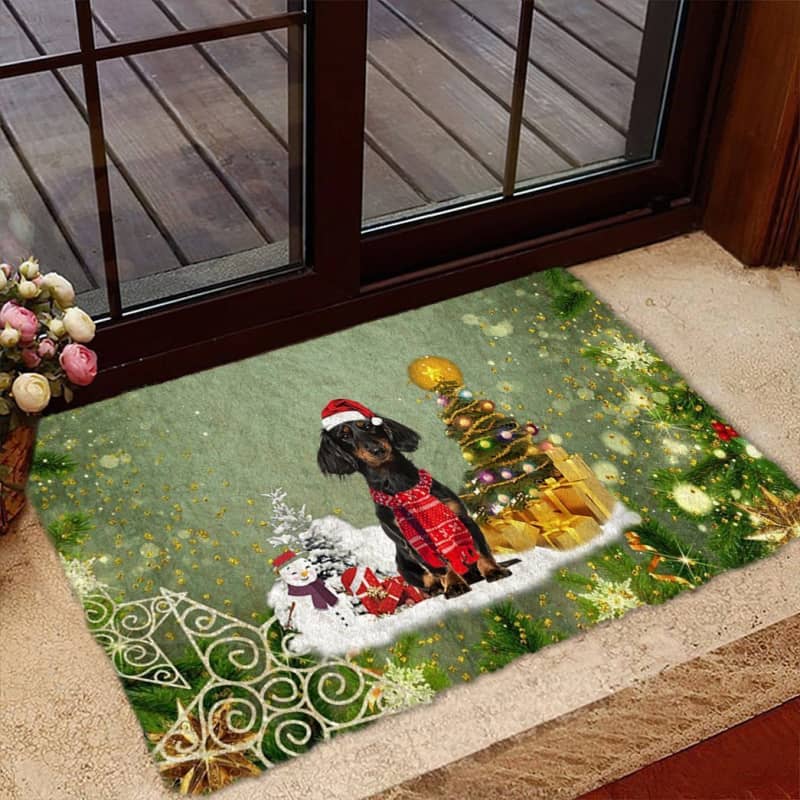 Dachshund Merry Christmas Doormat