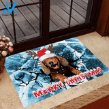 Dachshund Merry Christmas Doormat Funny Dog Ice Crack Doormat Welcome Mat Housewarming Gift Home Decor Farmhouse Funny Doormat Gift For Christmas