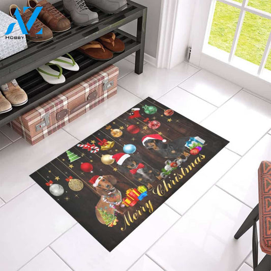 Dachshund Merry Christmas Doormat Welcome Mat Housewarming Gift Home Decor Funny Doormat Gift For Dog Lovers Gift For Friend Gift For Christmas