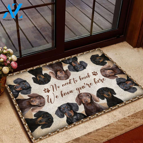 Dachshund - No Need To Knock We Know You're Here Doormat Welcome Mat House Warming Gift Home Decor Gift For Dog Lovers Funny Doormat Gift Idea