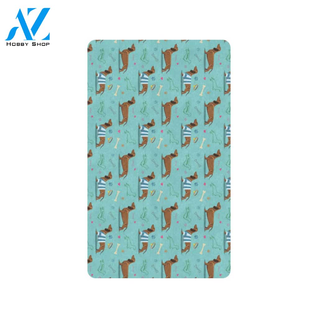 Dachshund Paw Decorative Print Pattern Rubber Doormat