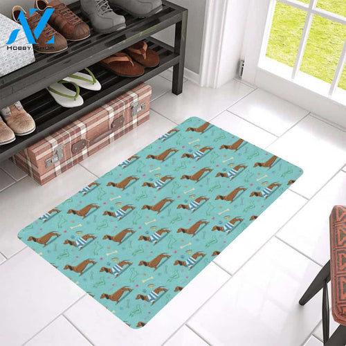 Dachshund Paw Decorative Print Pattern Rubber Doormat