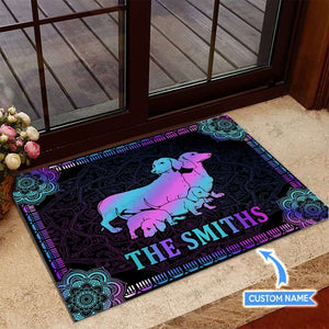 Dachshund Personalized Custom Name Doormat Welcome Mat