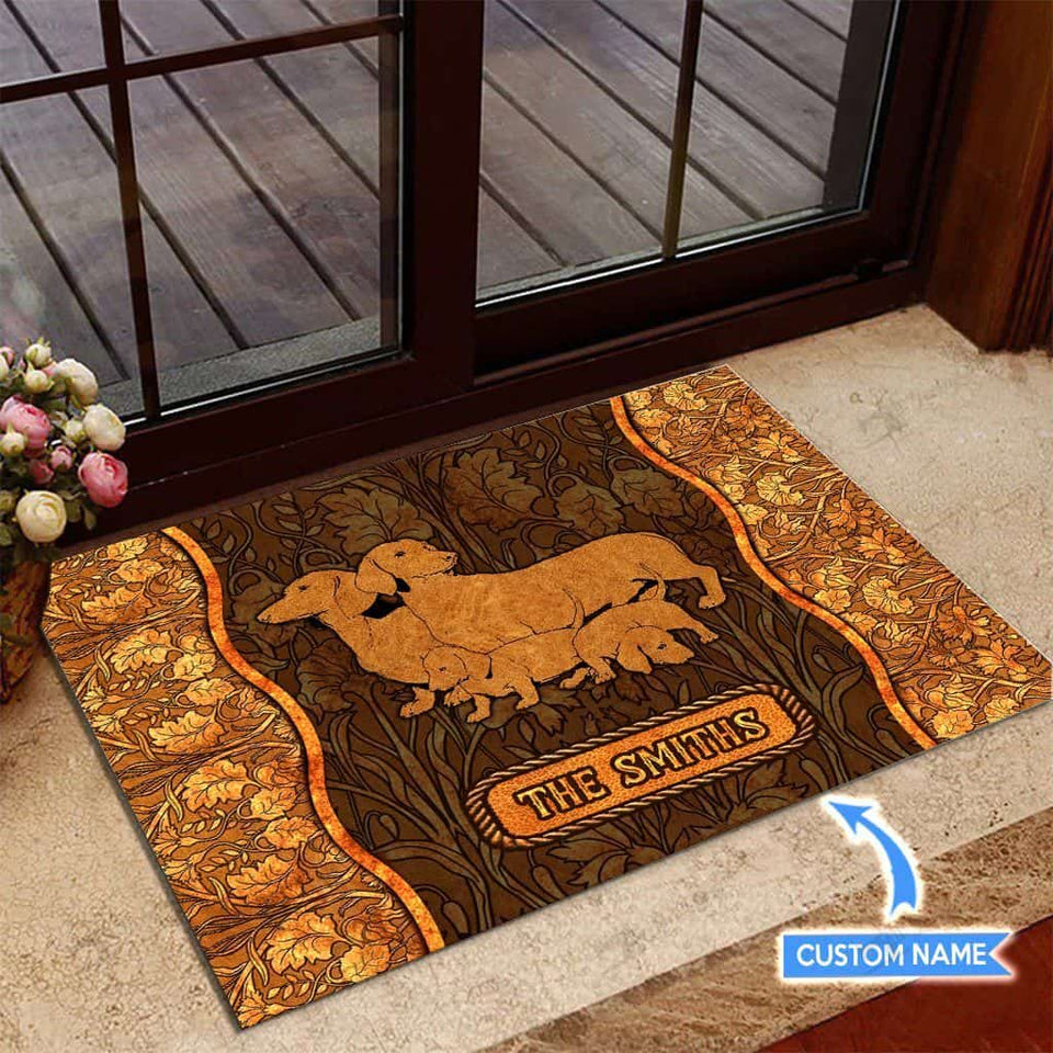 Dachshund Personalized Custom Name Doormat Welcome Mat