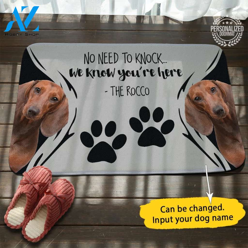 Dachshund Personalized Name Doormat