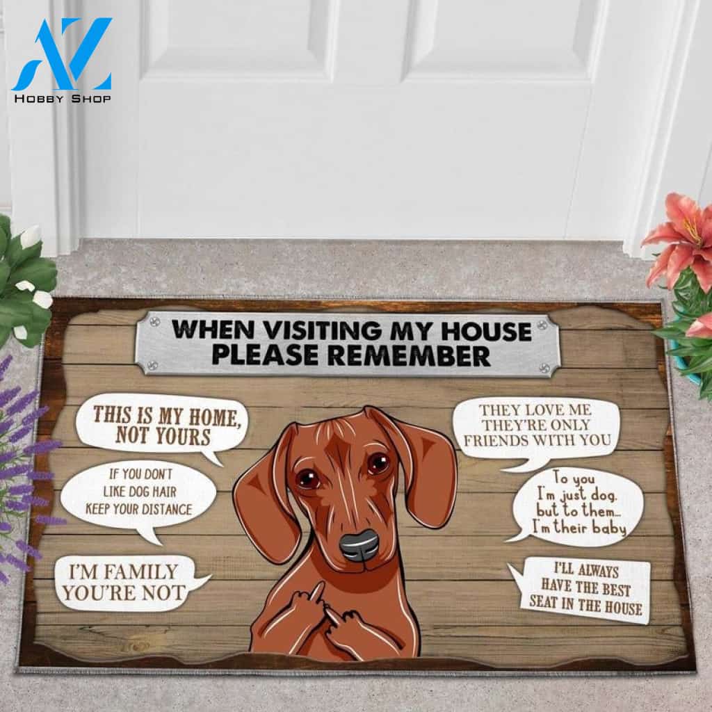 Dachshund Please Remember This Is My Home Funny Doormat Gift For Dog Lovers Home Decor Warm House Gift Welcome Mat Halloween Decor