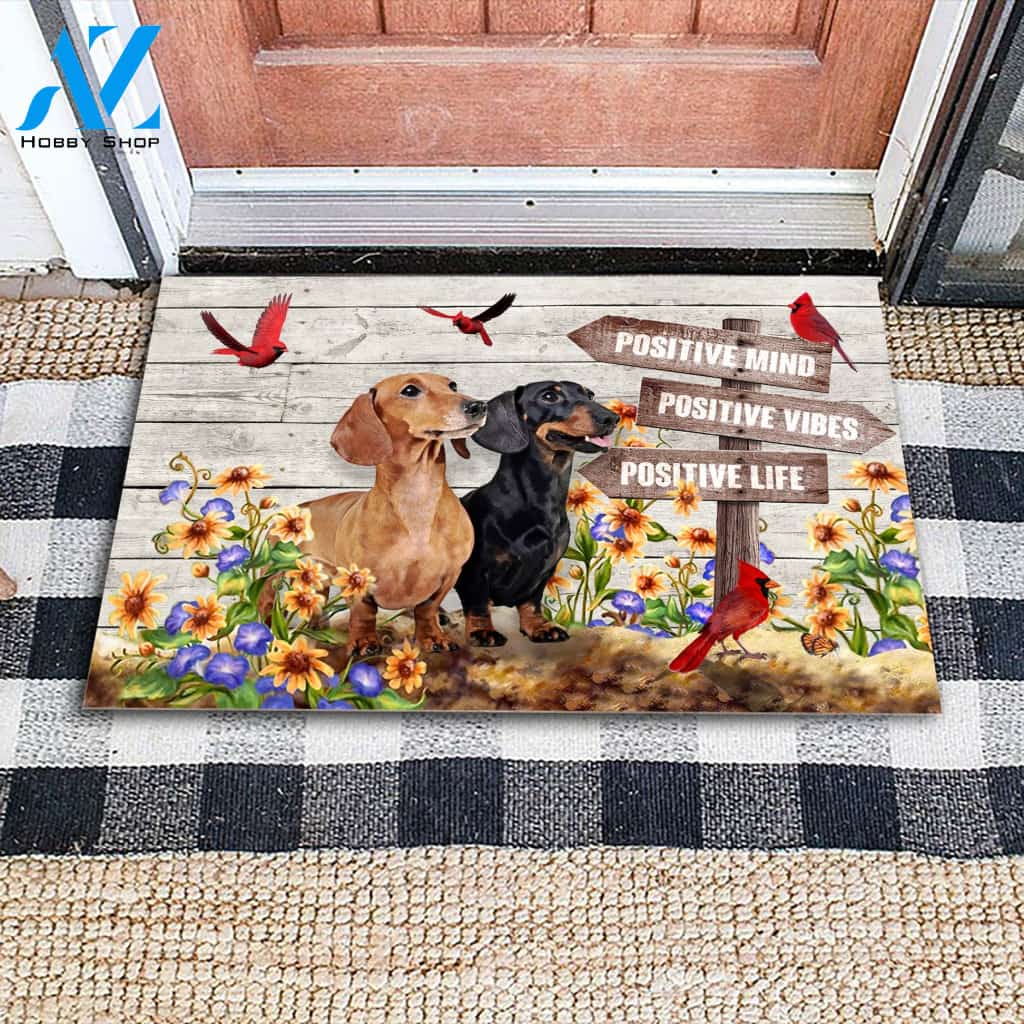 Dachshund Positive Mind-Vibes-Life Doormat