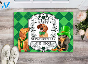 Dachshund Saint Patricks Day The Irish Doormat | Welcome Mat | House Warming Gift