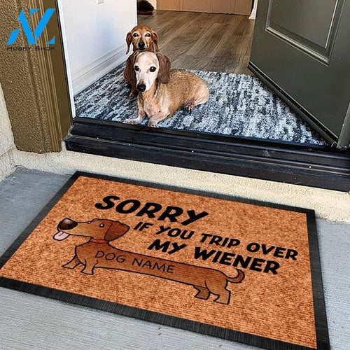 Dachshund Sorry If You Trip Over My Wiener Personalized Doormat | Welcome Mat | House Warming Gift