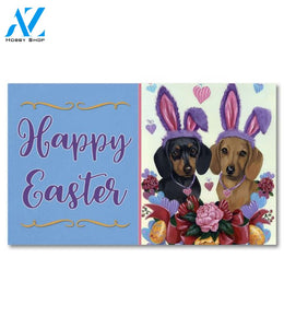 Dachshund Spring Bunny Doormat - 18" x 30"