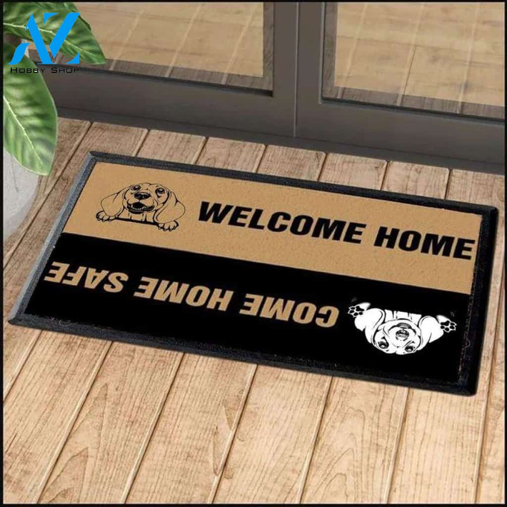 Dachshund Welcome Home Come Home Safe Funny Indoor And Outdoor Doormat Warm House Gift Welcome Mat Birthday Gift For Dog Lovers