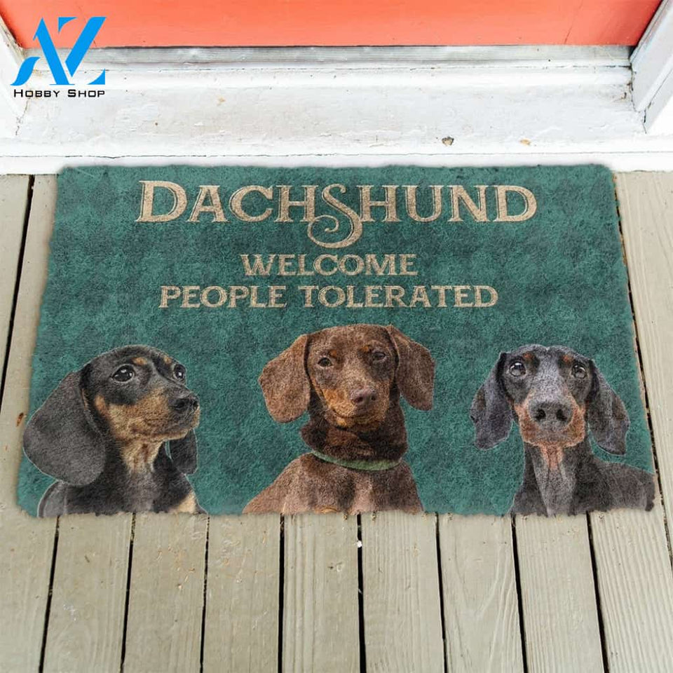 Gearhumans Gearhuman 3D Dachshund Welcome People Tolerated Doormat