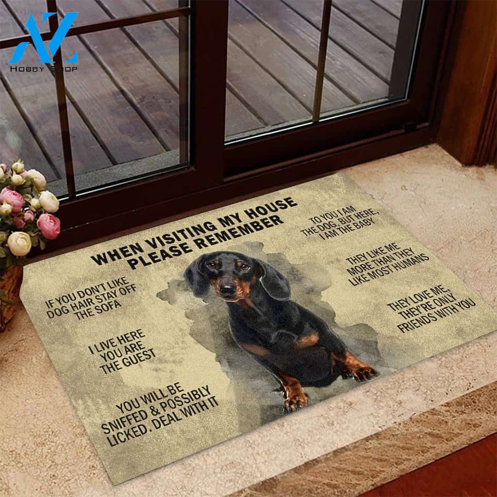 Dachshund When Visiting My House Doormat | Welcome Mat | House Warming Gift