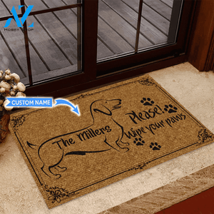 Dachshund Wipe your paws Custom Doormat