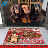 Dachshund with Merry Christmas M4 Custom Doormat All Over Printed (6228)