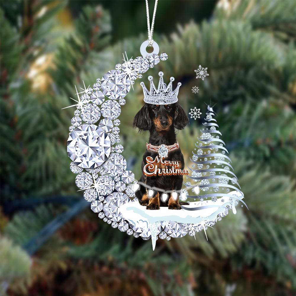 Dachshund Diamond Moon Merry Christmas Ornament Christmas Gifts