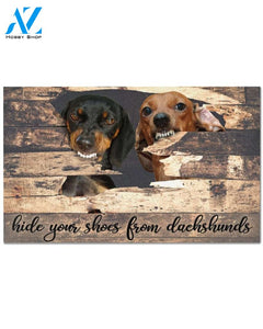 Dachshunds Hide your Shoes - Dachshund Doormat Indoor and Outdoor Doormat Warm House Gift Welcome Mat Gift for Dachshund Dog Lovers Birthday Gift