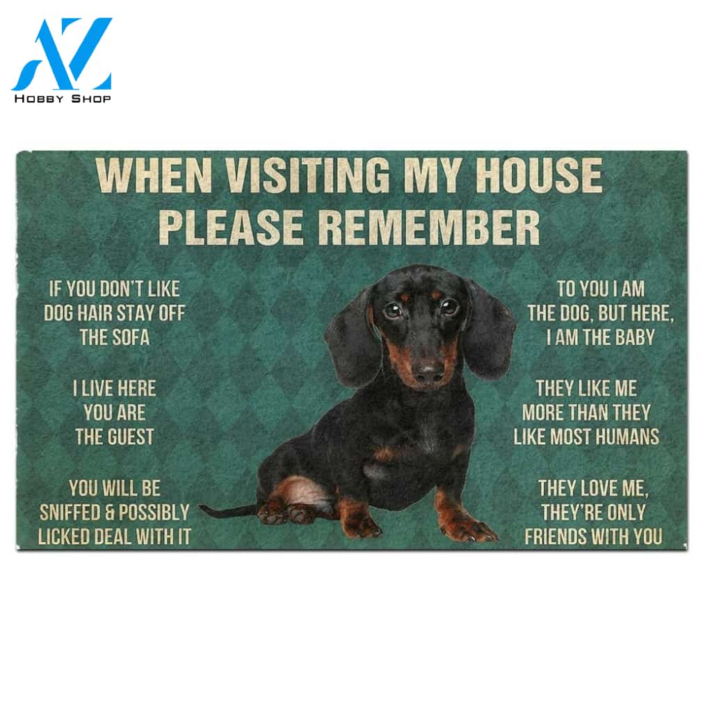 Dachshunds Puppy's Rules Doormat
