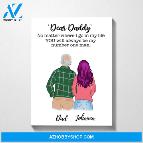 Dad and Daughter Custom Canvas Personalized Gift for Father Day