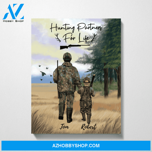 Dad and Son Hunting Partners Canvas Prints