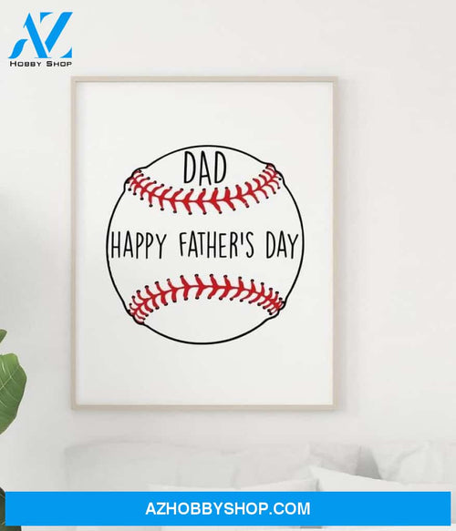 Dad Baseball Canvas And Poster, Wall Decor Visual Art, Gift Father's Day