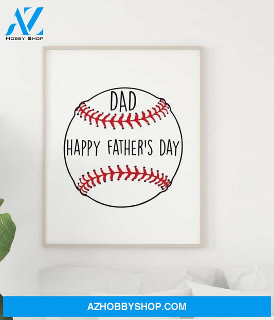 Dad Baseball Canvas And Poster, Wall Decor Visual Art, Gift Father's Day