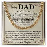 Dad Blessed Cuban Link Chain Necklace for Men