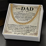 Dad Blessed Cuban Link Chain Necklace for Men