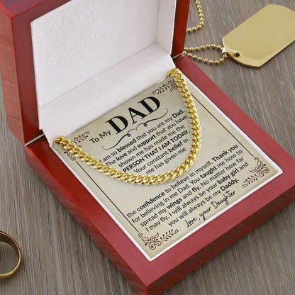 Dad Blessed Cuban Link Chain Necklace for Men