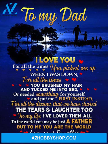 Dad Canvas From Daughter To My Dad I Love You For All The Time You Picked Me Up Blue Canvas Wall Art Full Size