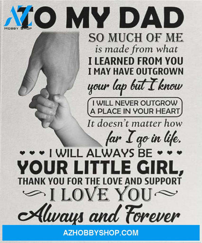 Dad Canvas To My Dad So Much Of Me Is Made From What Daughter Hands Canvas Wall Art Full Size