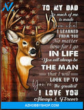 Dad Canvas To My Dad SO Much Of Me Is Made From What I Learned From You American Flag Deer Wooden Vintage Canvas Wall Art Full Size