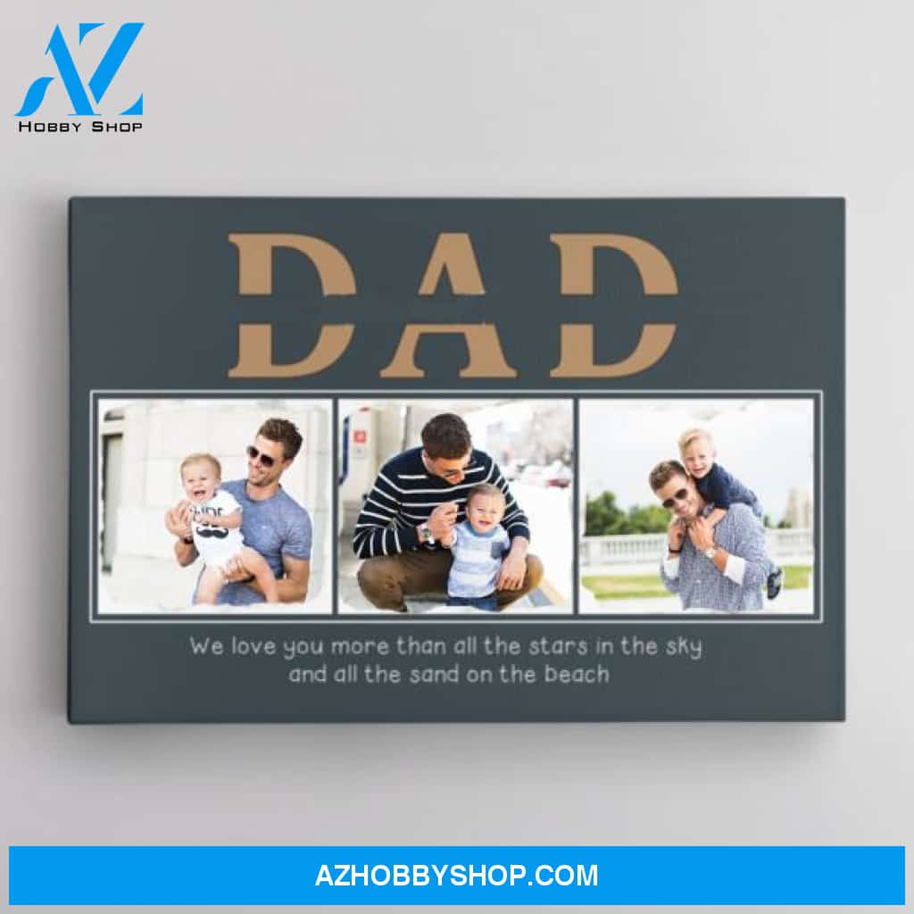 Dad Custom Text and Photo - Personalized Canvas, Canvas Wall Art, Wall Decor Visual Art Fathers, Happy Father's Day, 1st Fathers Day Pg0011