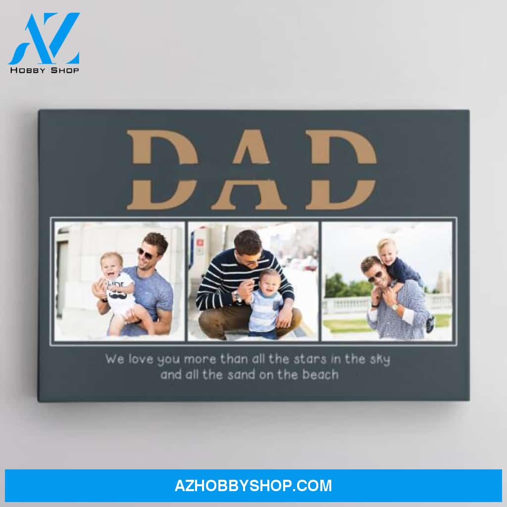 Dad Custom Text and Photo - Personalized Canvas, Canvas Wall Art, Wall Decor Visual Art Fathers, Happy Father's Day, 1st Fathers Day Pg0011