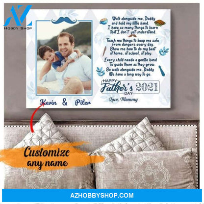 Dad Custom Text and Photo - Personalized Canvas, Canvas Wall Art, Wall Decor Visual Art Fathers, Happy Father's Day, 1st Fathers Day Pg0002