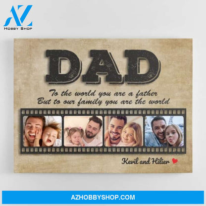 Dad Custom Text and Photo - Personalized Canvas, Canvas Wall Art, Wall Decor Visual Art Fathers, Happy Father's Day, 1st Fathers Day Pg0023